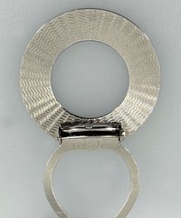 Vtg 1950s 50s Open Circle LIEBA Silvertone SCARF CLIP Slide SIGNED Round!
