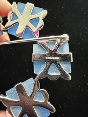 Sterling & Blue Lucite Brooch Pin AND Dress Clip Uncas Mfg. Co MCM Deco Design 2
