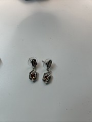 Stunning Art Deco Necklace And Earrings 32+ In. Signed TC With Swarski Crystals