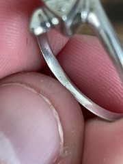 Antique Art Deco 14k Solid White Gold Diamond Engagement Ring! Sz 4.5-2.3GR!