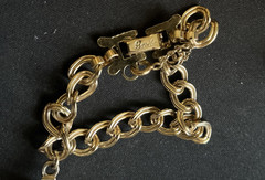 Rare Barclay Rhinestone Charm Bracelet Earrings Crown King Queen Costume Jewelry