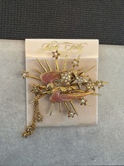 Jw1 Unique Kirks Folly Fairy Flying Angel Star Rhinestone Pin Brooch K175