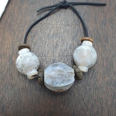 Antique Style Unique carved Gray agate melon shape beads Patina Beads Lot