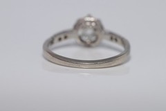 Antique Circa 1920s Art Deco 18k Gold Natural Old Cut Diamond Solitaire Ring
