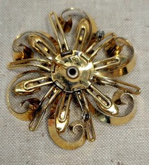VTG MCM JMS 1/20 12kt GF Floral Design Pendant 2″ Signed
