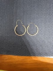 Vintage Stamped Solid 14kt Gold Hoop Earrings 0.67g New Old Stock!