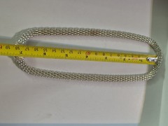 Vtg Gold Tone Mesh Choker Magnetic Necklace 17.5 Long Heavy Great For Any Event