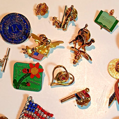 Assorted Lot of 41 Lapel Pins and Brooches AS IS 1 Lapel Pin Missing Back