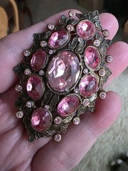 Deco Era Pink High End Glamorous Brooch