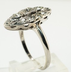 Diamond Ring Palladium Old Mine Art Deco Vintage .88ct TDW