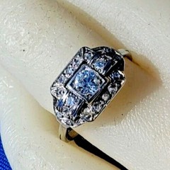 NATURAL EARTH MINED DIAMOND Original Antique Engagement Ring Deco Solitaire 14K