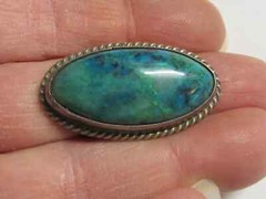 Sterling Silver Chrysocolla Green Gemstone Ring Signed JLL Guad.Jal.Mex Plata