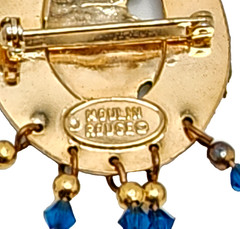 Moulin Rouge Western Cowboy Lucky Horseshoe Enameled Glitzy Charm Brooch