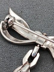Vintage 800 Silver Marcasite Brooch Pin Watch Fob Pendant Signed 1.5″