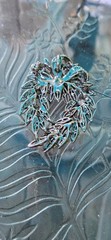 Vintage Juliana DeLizza Elster Wreath Brooch Smoky Gray Clear Rhinestone Pin DE