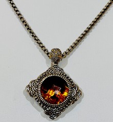 1990s 2 Tone Topaz Crystal Magnetic Enhancer Necklace Earrings Set 16”+3”Ext