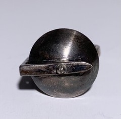 MID CENTURY MODERN ART DECO STERLING SILVER RING HALLMARKS Space Age Atomic
