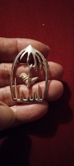 Charming MEXICO 925 STERLING BIRD IN CAGE PIN RETRO FASHION JEWELRY NICE PIECE