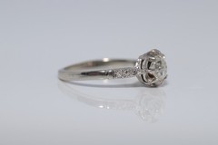 Antique Circa 1920s Art Deco 18k Gold Natural Old Cut Diamond Solitaire Ring