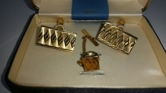 Vintage 1950’s – 1970’s Gold Tone Beaux Arts Cufflinks by Swank in Box