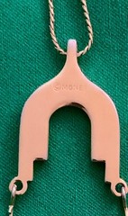 Vtg. 70′-80’s Monet Charm-holder Necklace 30-34″ Gold Tone -Deco Style – *Estate