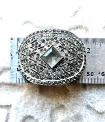 Lot of 4 Art Deco Brooch MWCA 1930s & Blue Rhinestone Buckles