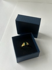 Vintage Green Cubic Zirconia Ring Gold Plated Womens Size 7.5