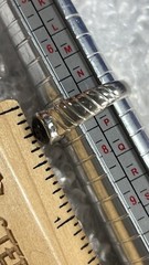 Garnet Sterling Silver 0.925 CABOCHON 1/4” N to S Vintage BAND RING size 7