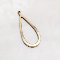Vintage Pendant Gold Tone with Clear Gems Elongated Shape – No Chain Included