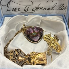Custom Vintage Gold Filled Pocket Watch Chain FOB Bracelet with Charms & Regalia