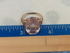 VTG/ATQ ELEGANT 10K SOLID YELLOW GOLD LARGE LILAC AMETHYST RING SZ 6