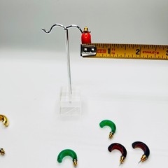 Vintage KJL by Kenneth Jay Lane half hoop Lucite earrings signed – 8 pair