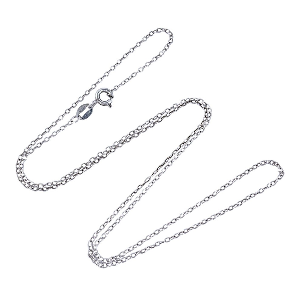 Vintage Sterling Silver 925 0.6mm Cable Chain Necklace 18″