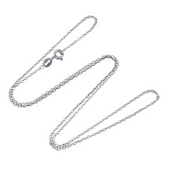 Vintage Sterling Silver 925 0.6mm Cable Chain Necklace 18″