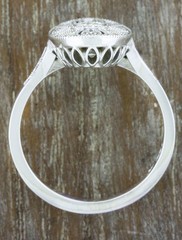 Art Deco Vintage Style Lab Created Diamond Weeding Ring In 14k White Gold Finish
