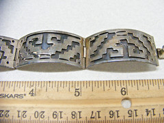 Vtg Taxco Sterling Panel Bracelet 6 3/4″ Length