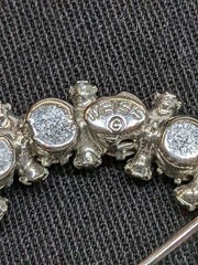 Vtg Signed Weiss Blue Green Aurora Borealis Rhinestone Wreath Brooch Silver Tone