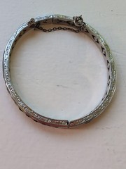 Vintage Hinge Bracelet with Purple Stones