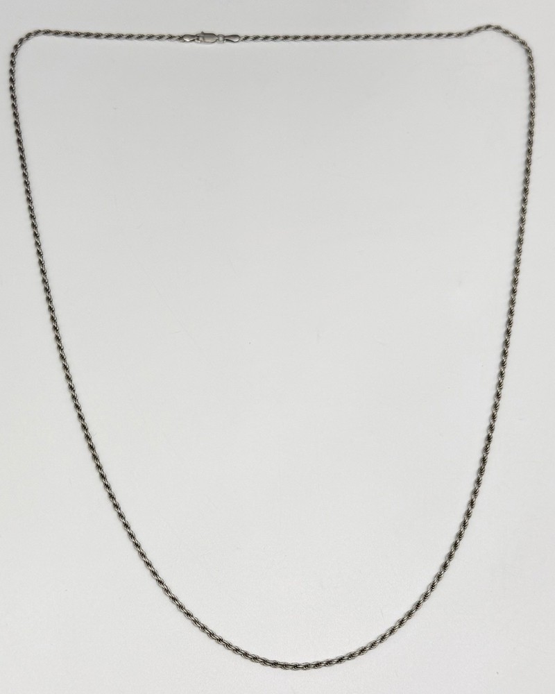 Nice Vintage SXI Italy Sterling Silver 2.4mm Rope Chain 30″ XL Necklace 15.1g