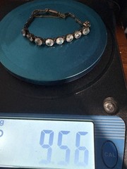 Antique Georgian 10k Gold Bracelet With White Sapphires 6.5 Inches