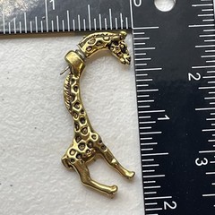 Earrings Vintage Giraffe Metal Gold Tone Animals Stud Pierced Jewelry