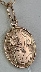 Rare USSR Jubilee Rose Gold Pendant Zodiac Sign ” Virgo ” 583 14K Olympics 1978