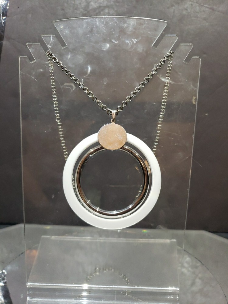 Necklace, c.1970s Sarah Coventry “Holiday Circles” interchangeable discs white
