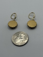Vintage W. Germany Reversed Carved Intaglio PENGUIN Hand Painted Earrings