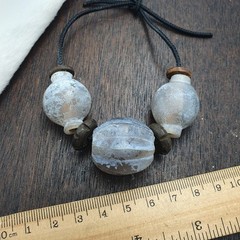 Antique Style Unique carved Gray agate melon shape beads Patina Beads Lot