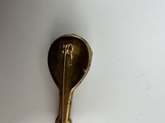 Vintage Mandolin Mosaic Brooch Made in Italy 4.5cm BB5