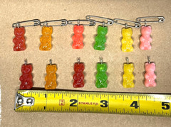Vintage Sugar Rush Original Gummy Bear Jewelry Plastic Charms Saftey Pin 200+
