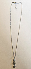 LIGHTWEIGHT STERLING SILVER STARFISH SHELL DANGLE NECKLACE W/ADJUSTABLE CHAIN