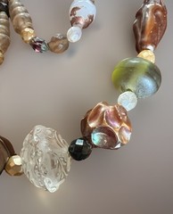 Vintage Teresa Goodall Lucite Statement Necklace Artisan OOAK Beads 26 In