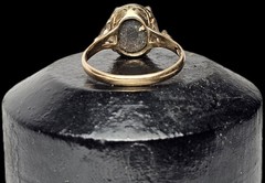 14K YELLOW GOLD SIMULATED BLACK STAR SAPPHIRE RING SIZE 7.75 585 FREE US SHIP